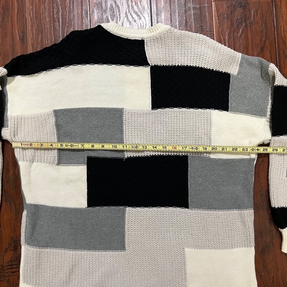 Show Me Your MuMu Ember Sweater Dress | Patchwork Knit Tunic M - Picture 7 of 9